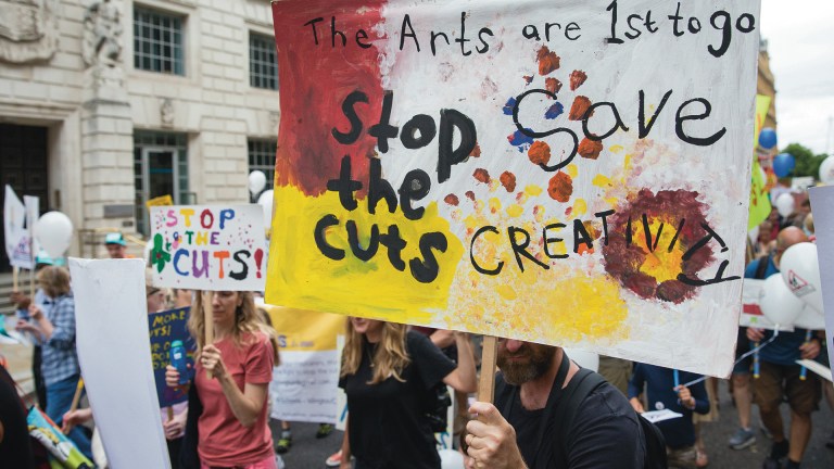 Campaigners against cuts to education funding march to Parliament