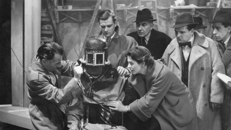 On the set of The Quatermass Experiment