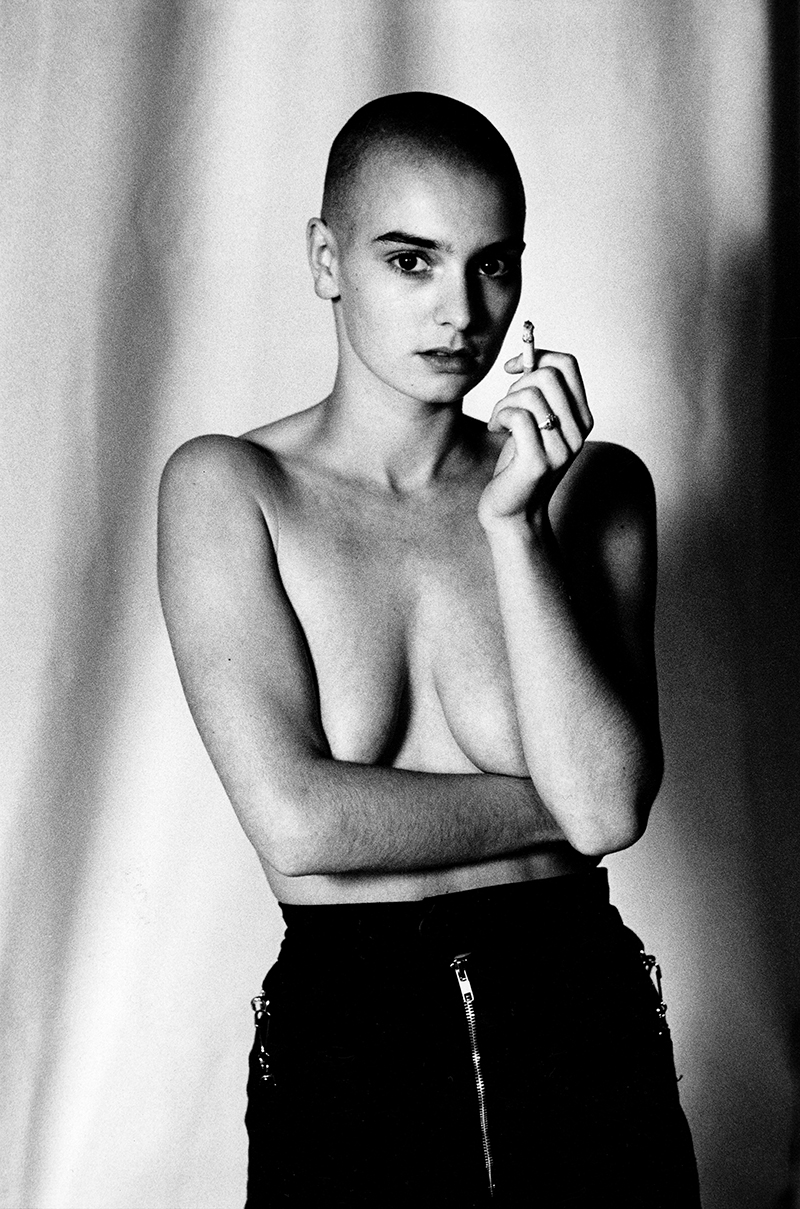 Sinead O'Connor smoking, topless