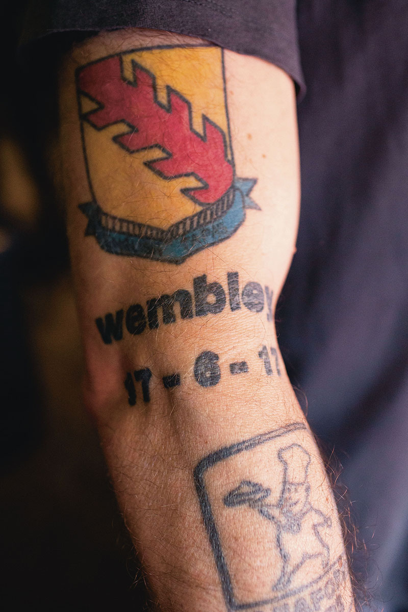 Jason Willamson of Sleaford Mods's Wembley tattoo