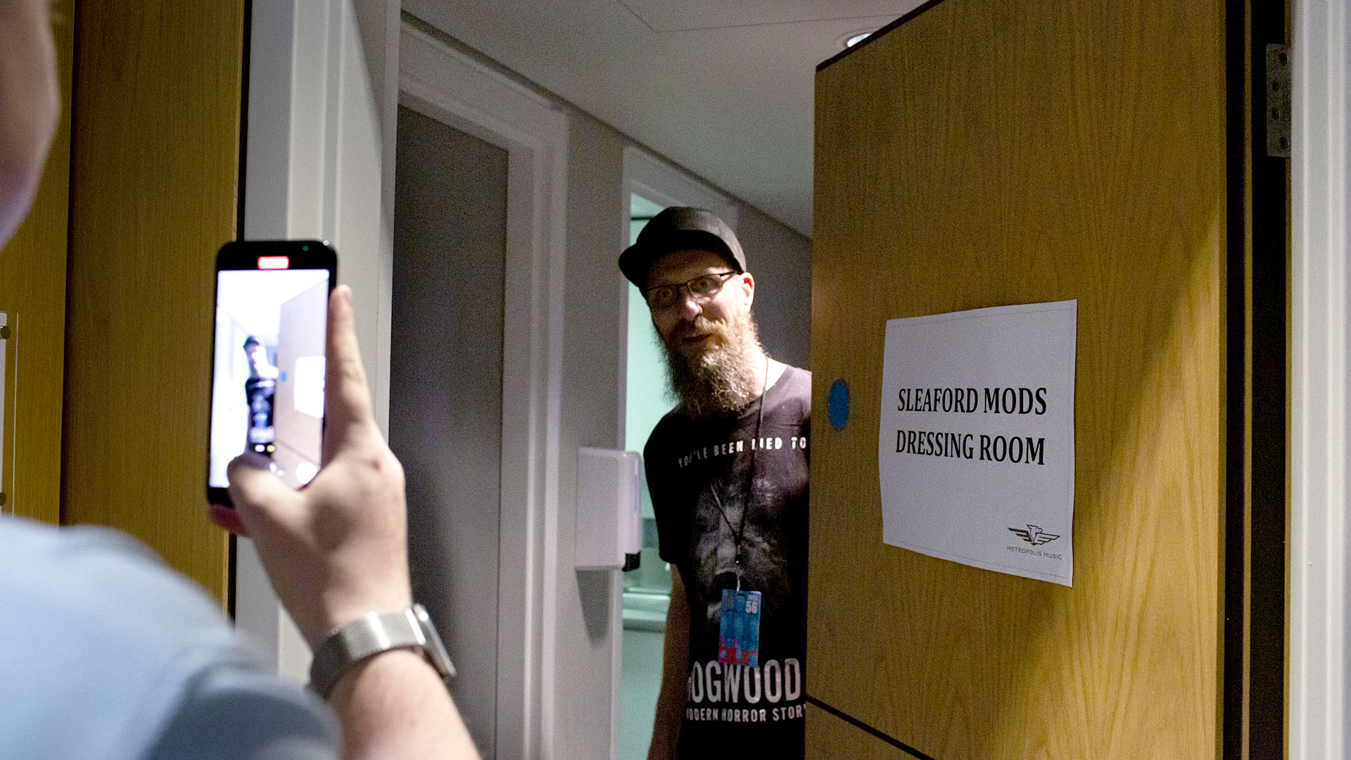 Sleaford Mods in their dressing room at Wembley