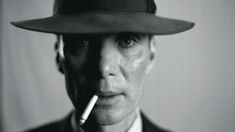 Close up of Cillian Murphy in black and white