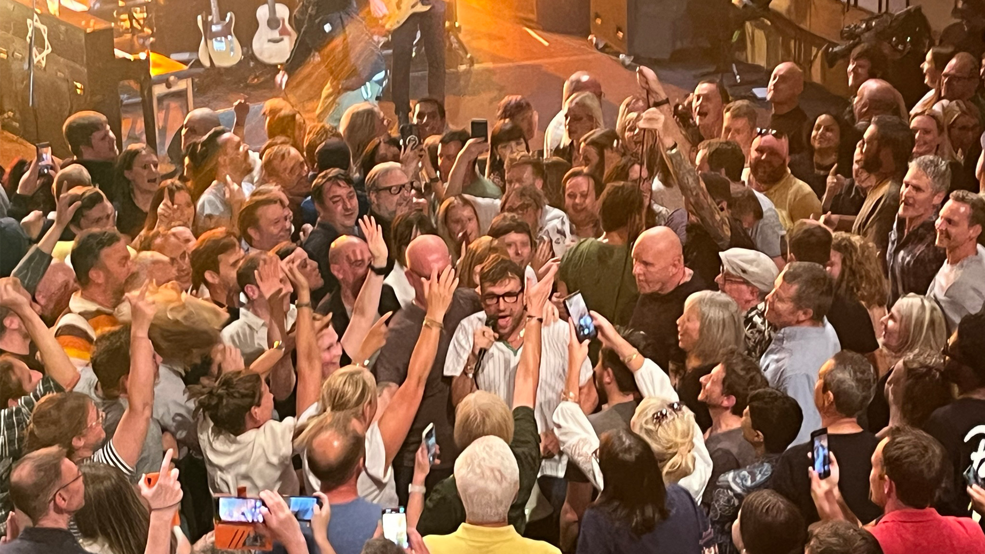 Damon Albarn in the crowd at the BBC