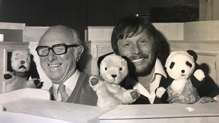 Sooty, Sweep and Soo with Harry and Matthew Corbett. Image supplied