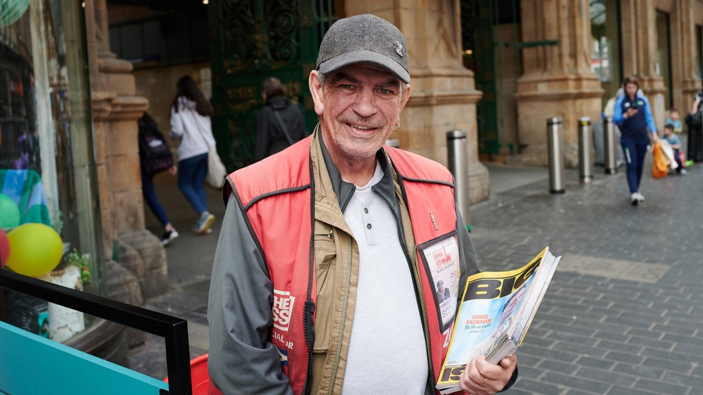 Big Issue vendor Mick Morrow