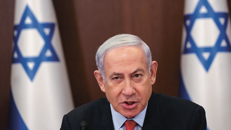 Benjamin Netanyahu at an Israeli cabinet meeting in Jerusalem - 30 Jul 2023