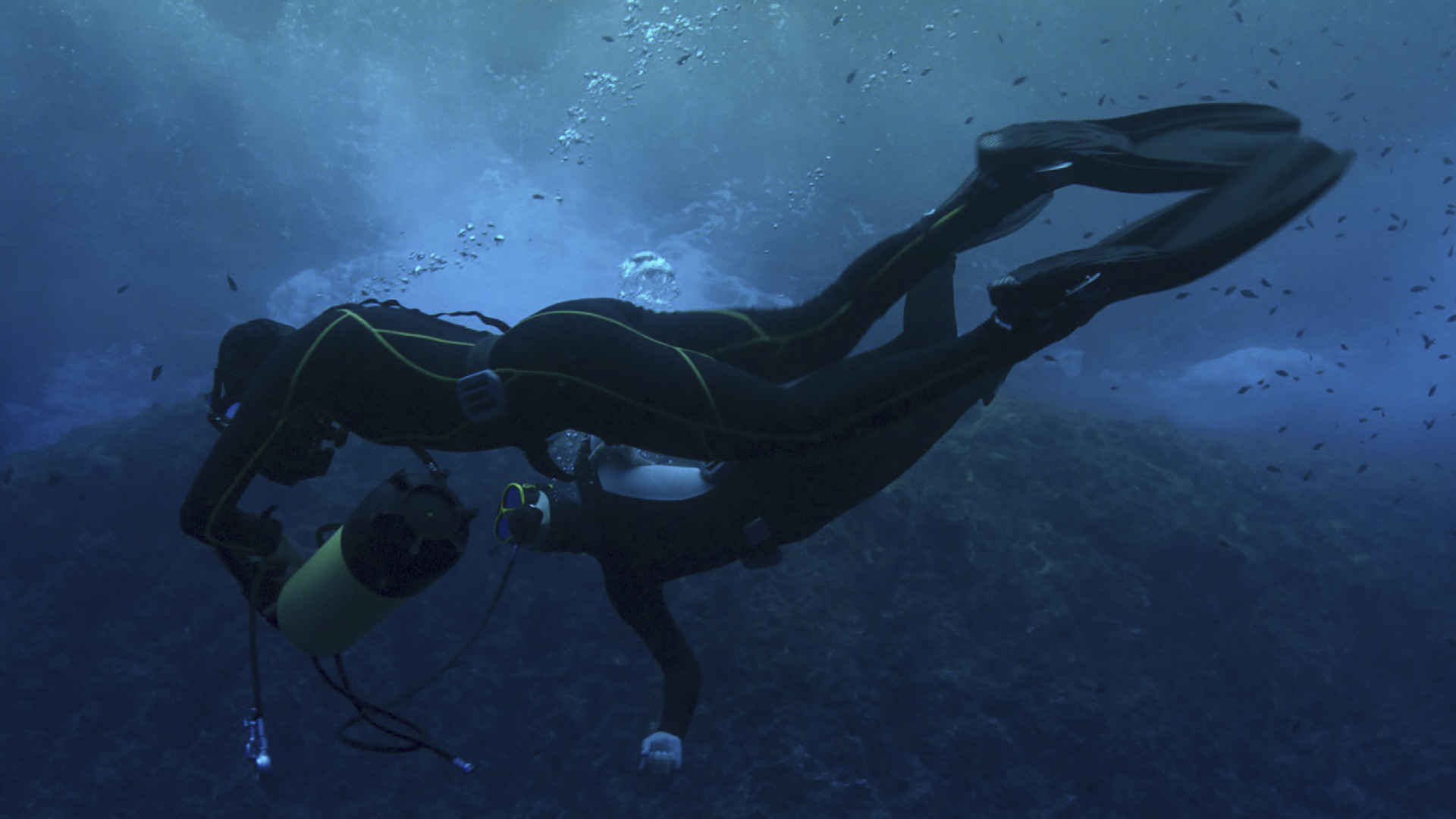 An underwater scene from the new thriller, The Dive