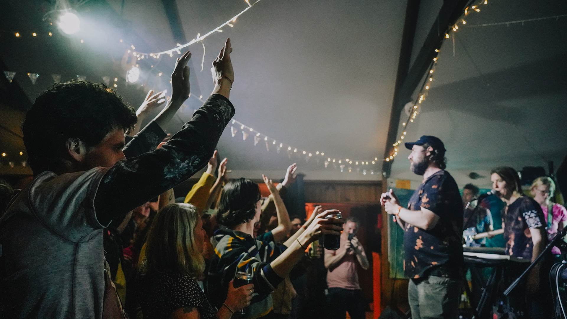 Lost Map label boss Johnny Lynch performing as part of new collective Weird Wave at the Eigg Community Hall during Howlin’ Fling 2023