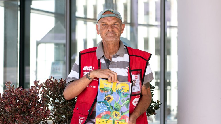 Big issue vendor Darrin