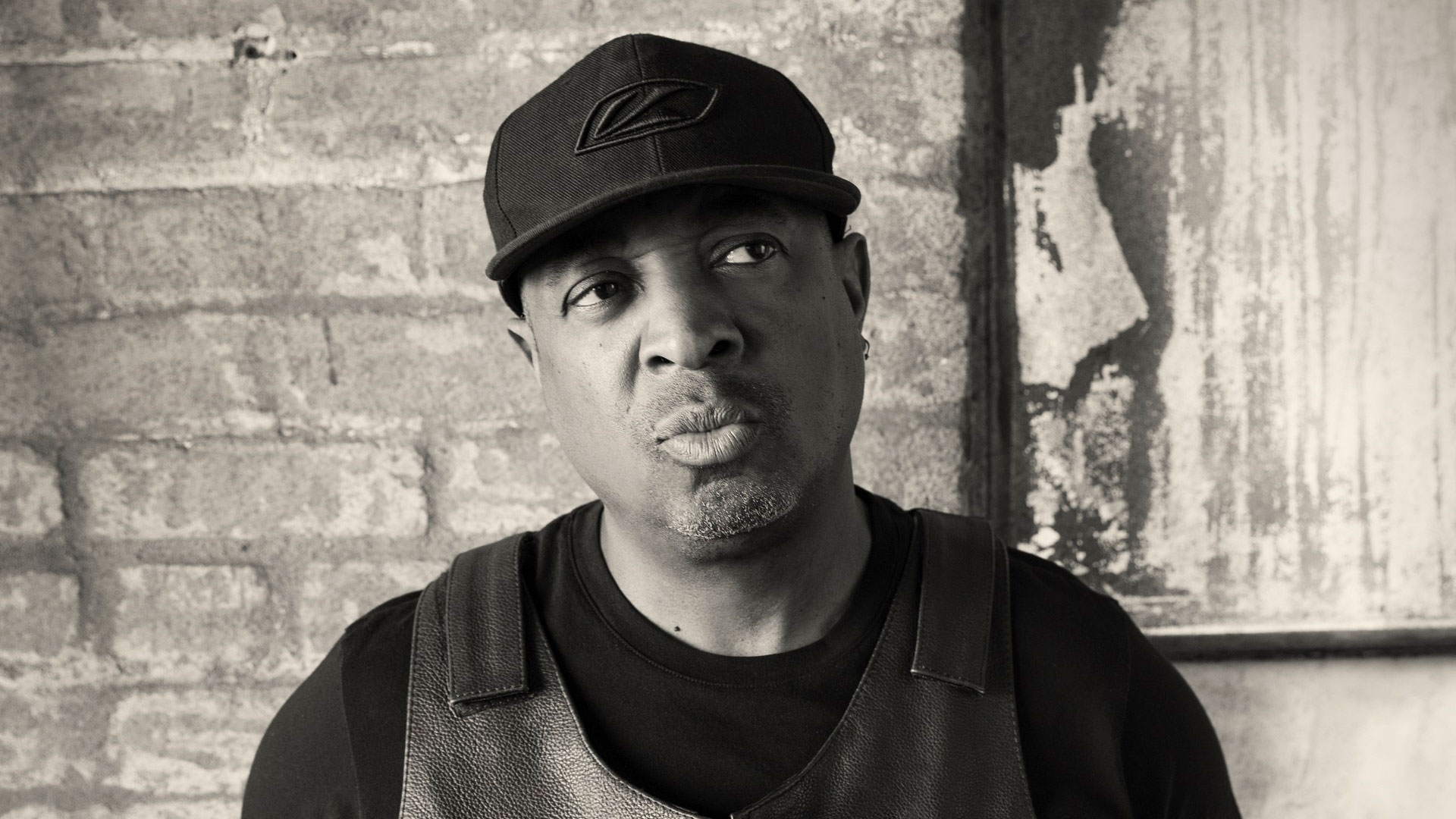 Chuck D in black and white