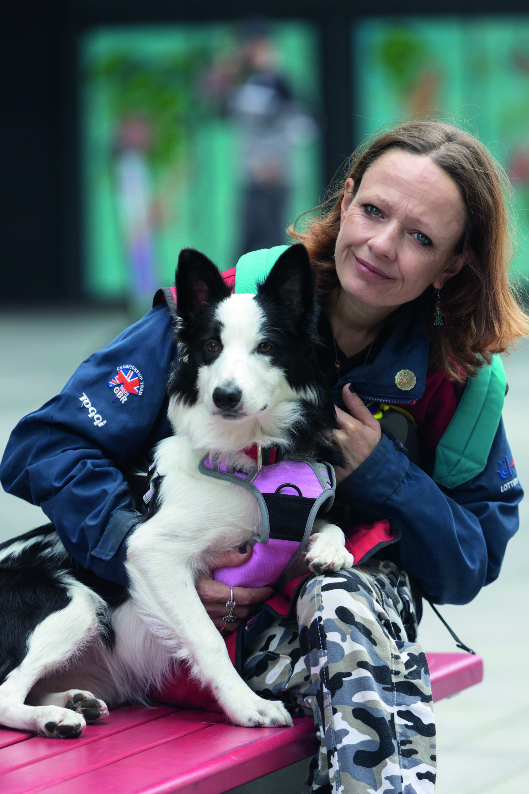 Big issue vendor and dog