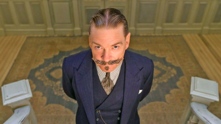 Kenneth Branagh with a big moustache