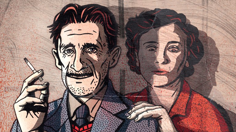 Illustration of George Orwell and Eileen Shaughnessy