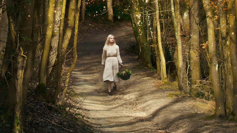 Brown’s daughter Oonagh wearing his nettle dress, seven years in the making