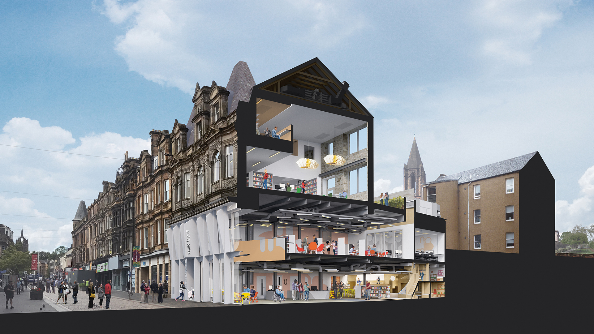 Artists impression of the new Paisley Library