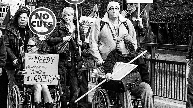 disabled people protesting