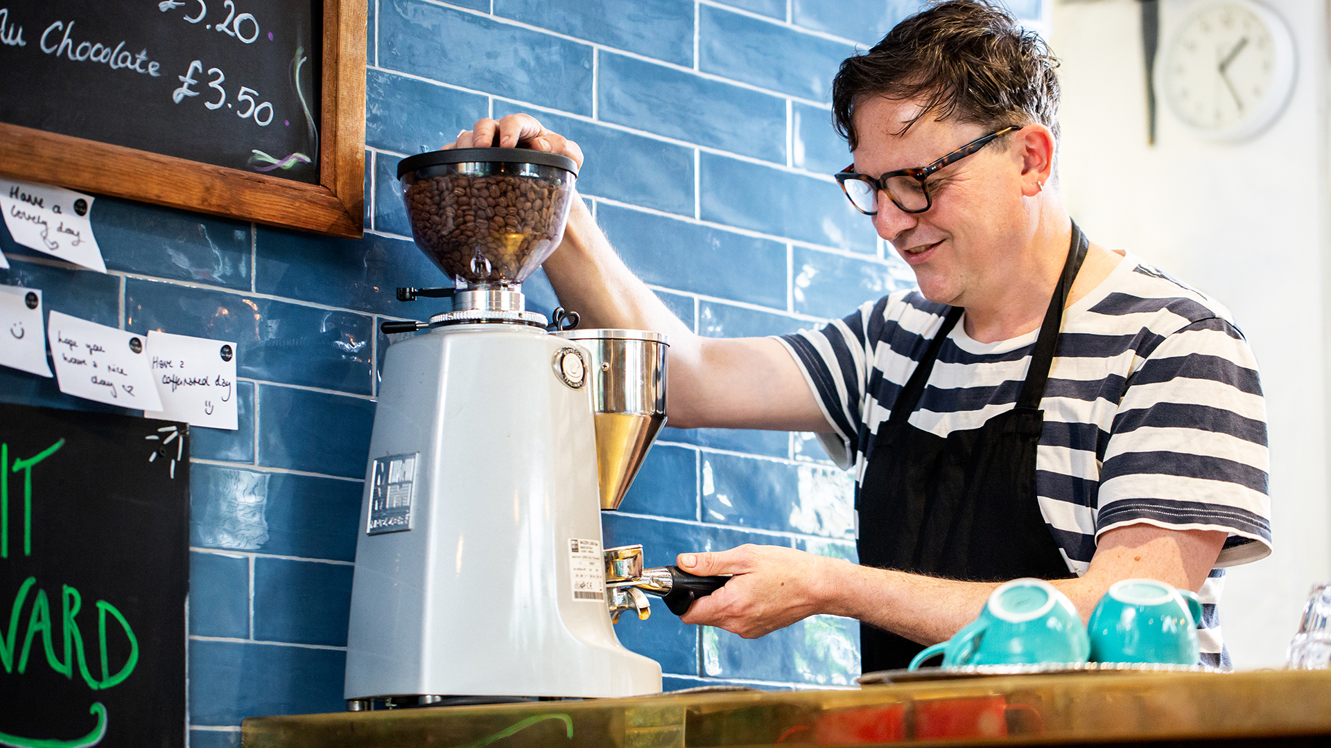 A man making coffee