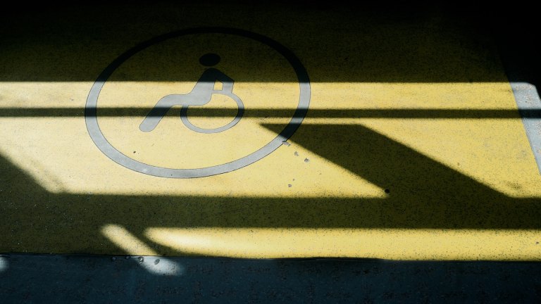 Disability symbol on ground
