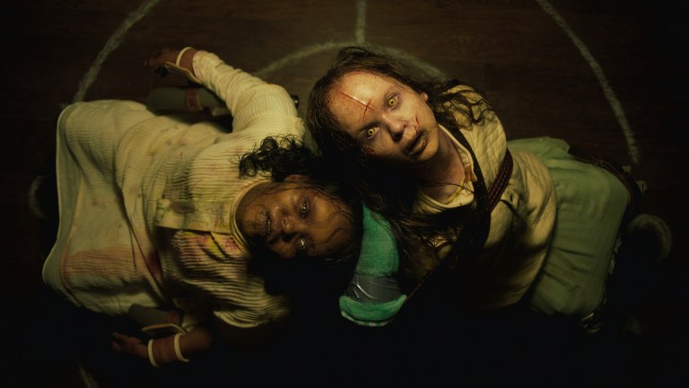 THE EXORCIST: BELIEVER (from left) Angela Fielding (Lidya Jewett) and Katherine (Olivia Marcum)