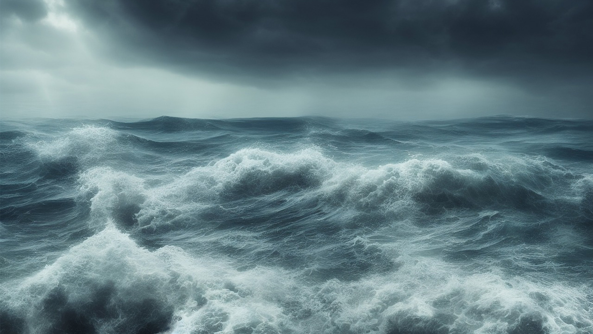 Storm clouds over the sea