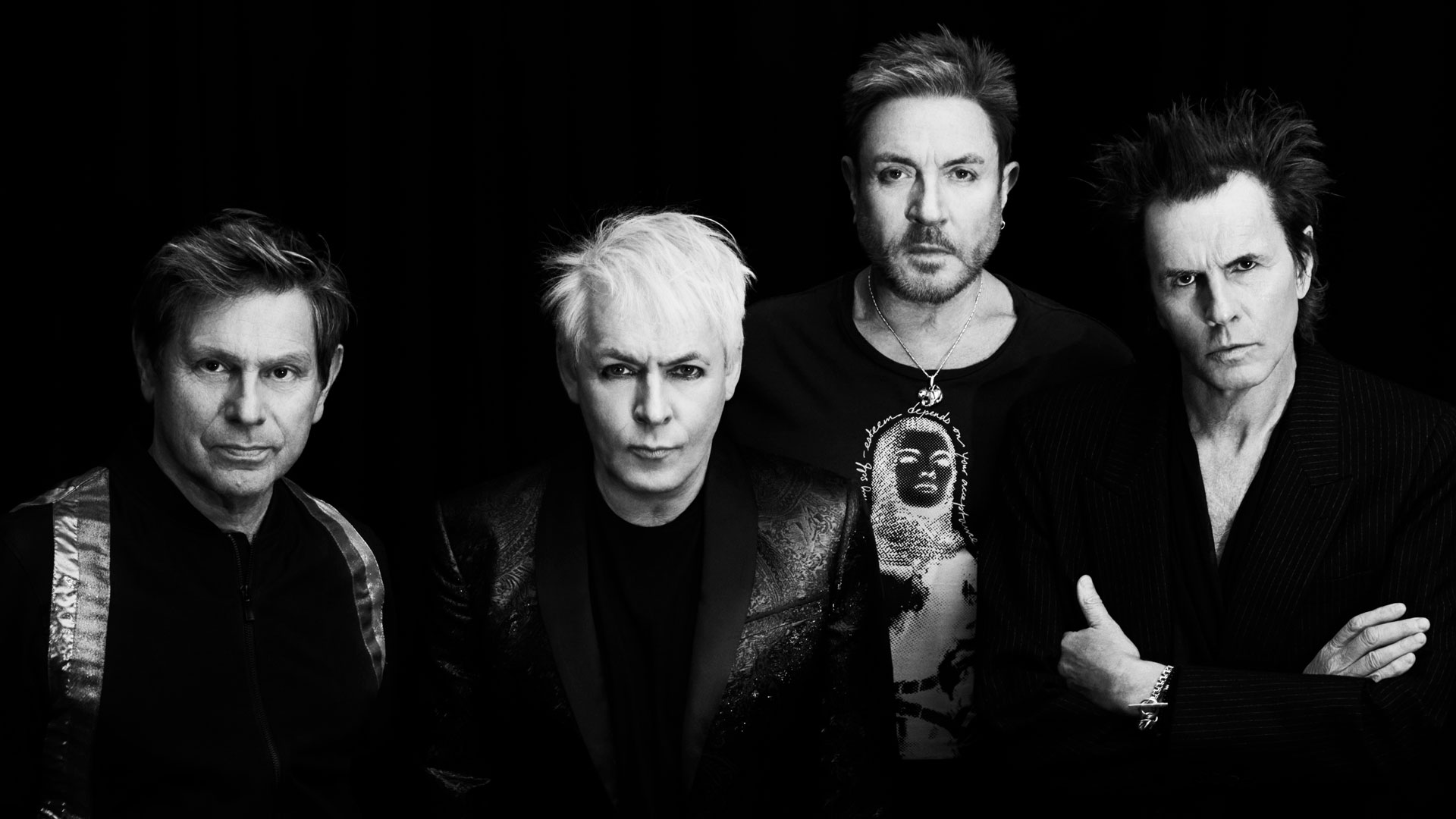 Duran Duran in spooky black and white for Halloween