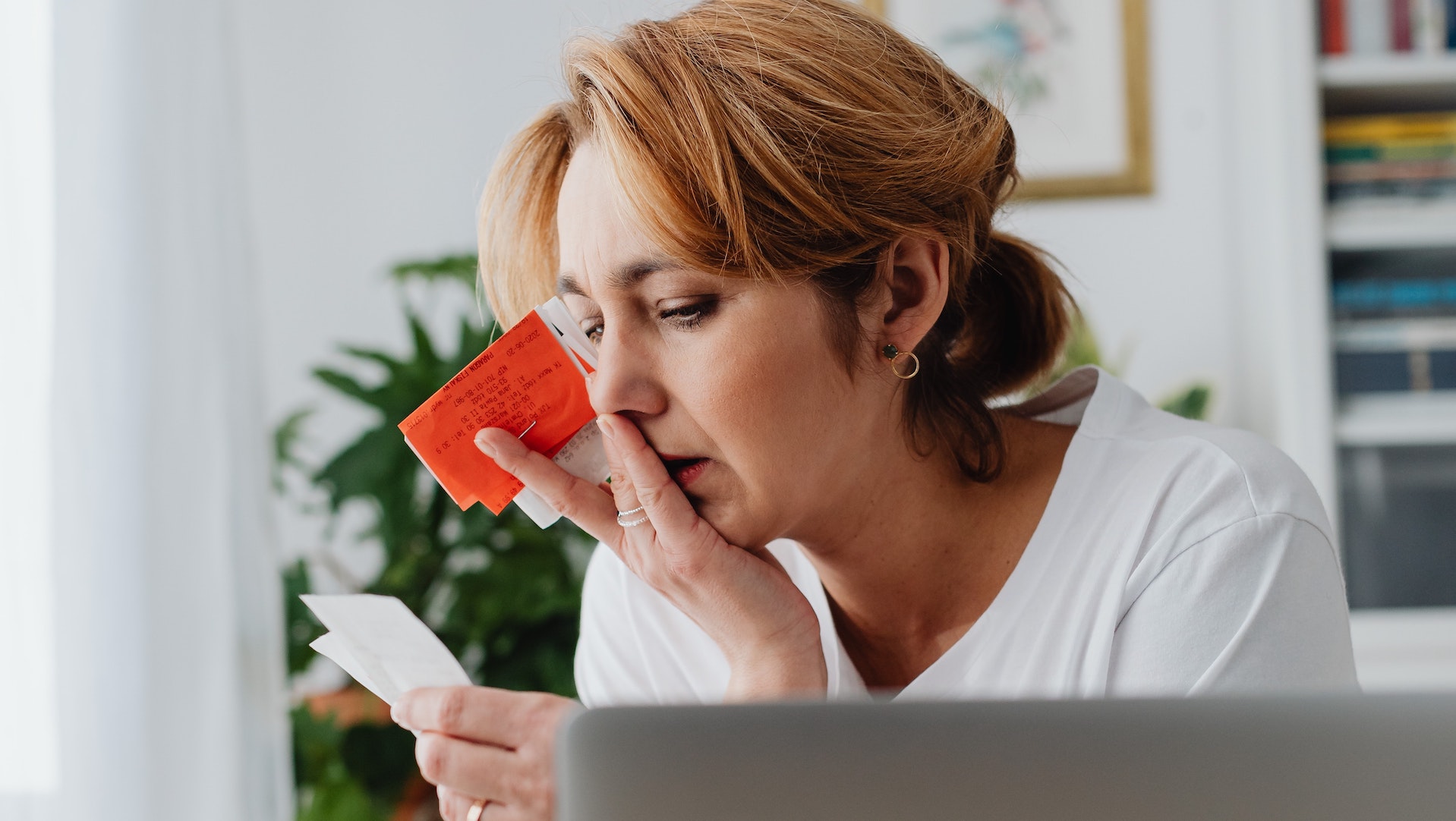 woman worried about debt