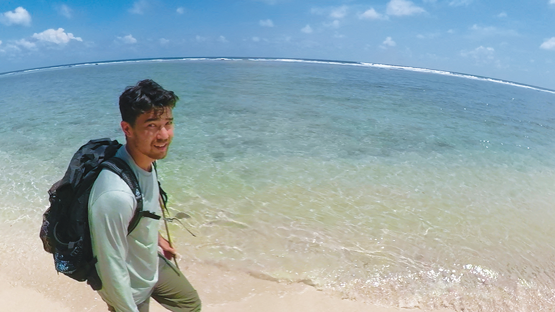 John Chau walking on the beach in Port Blair, Andamans