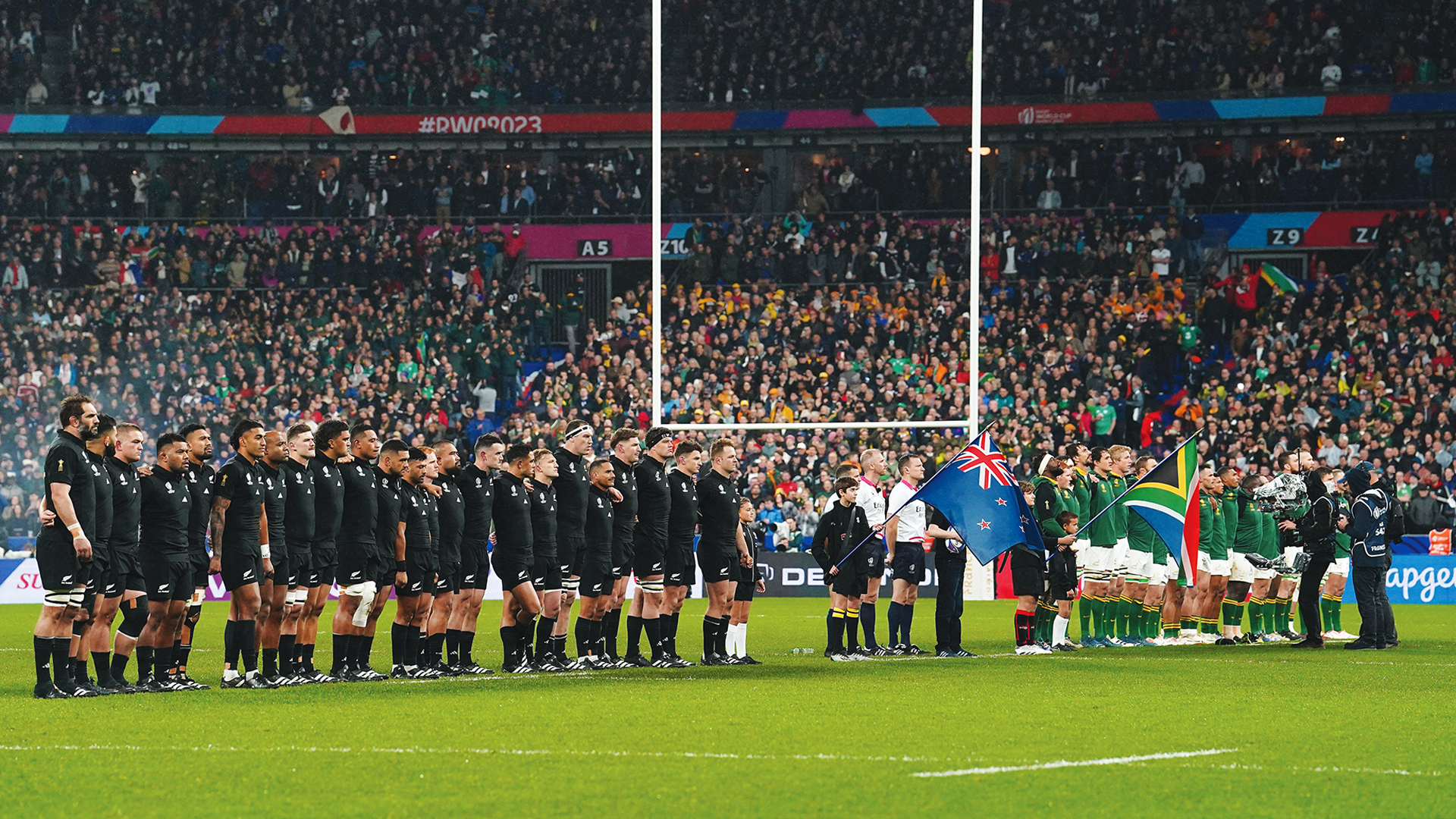 Rugby pitch with players