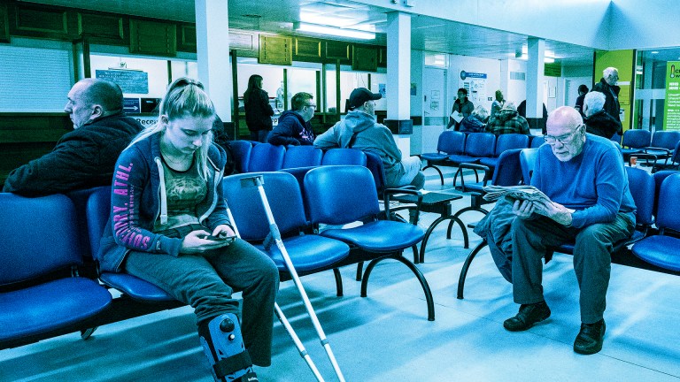 Reception area in an NHS hospital