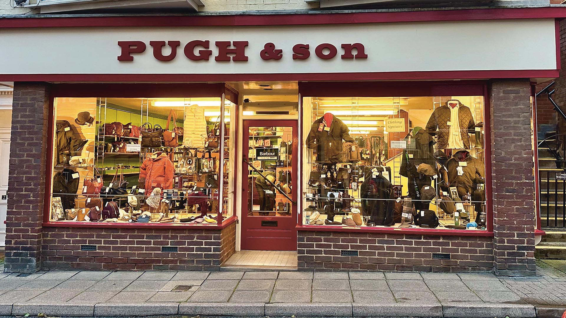 The shopfront of Pugh & Son