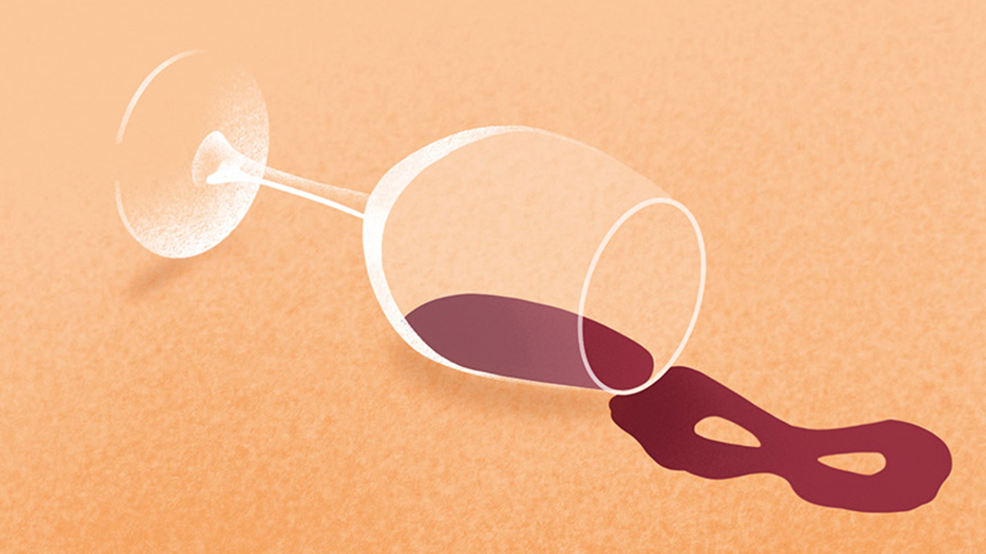 Illustration of a spilt glass of wine