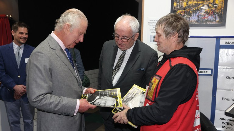 King Charles, John Bird and vendor Kelvin Gregory