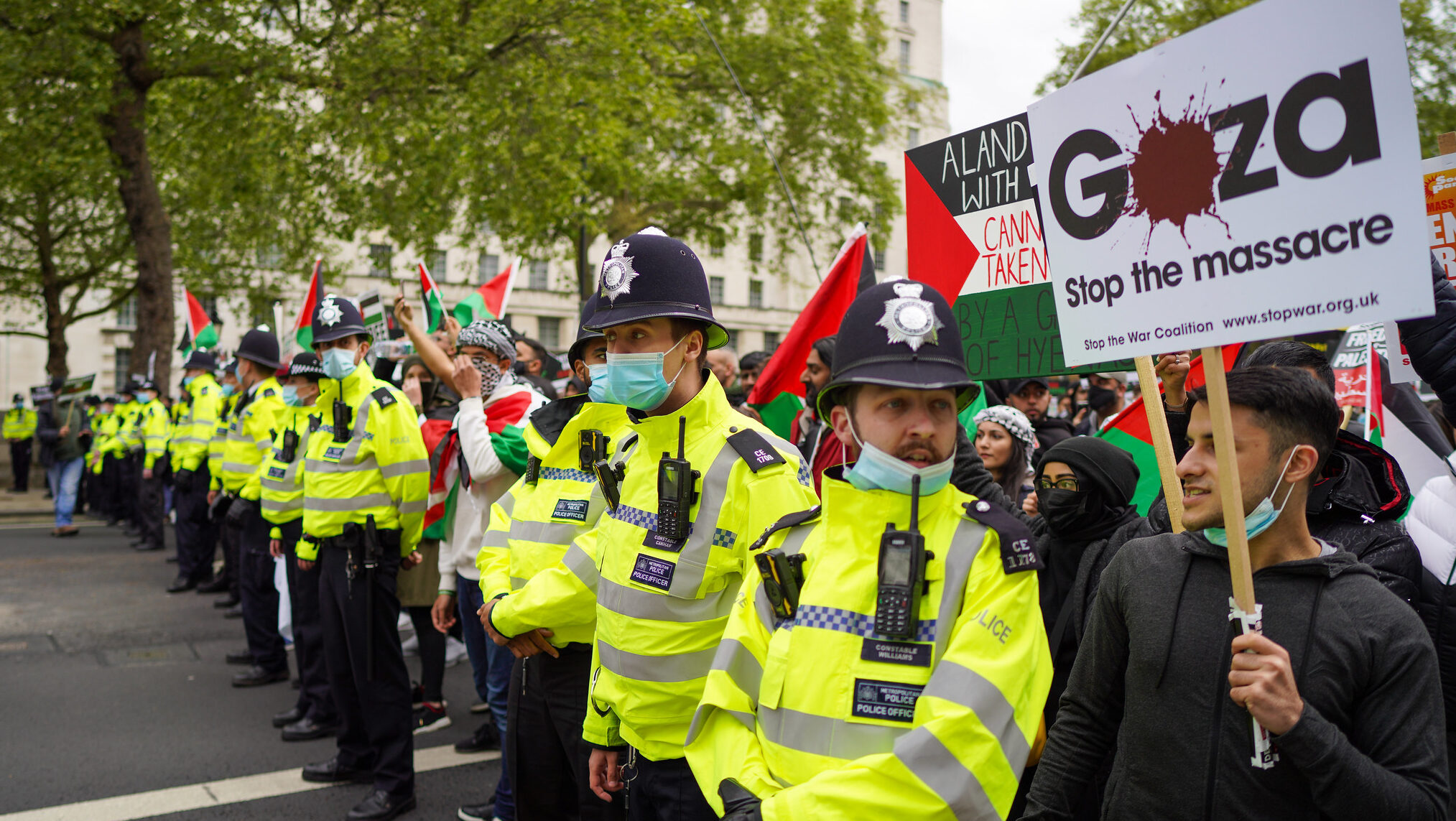 palestine protest, armistice day