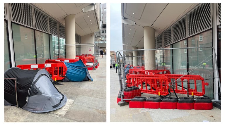 Rough sleepers' tents were removed and destroyed in Camden