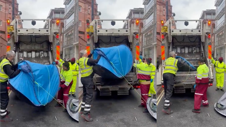 rough sleepers tents being destroyed Camden