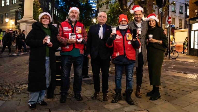 Big Issue Winter Support Kit launch at Christmas
