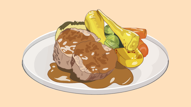 Illustration of a Christmas dinner