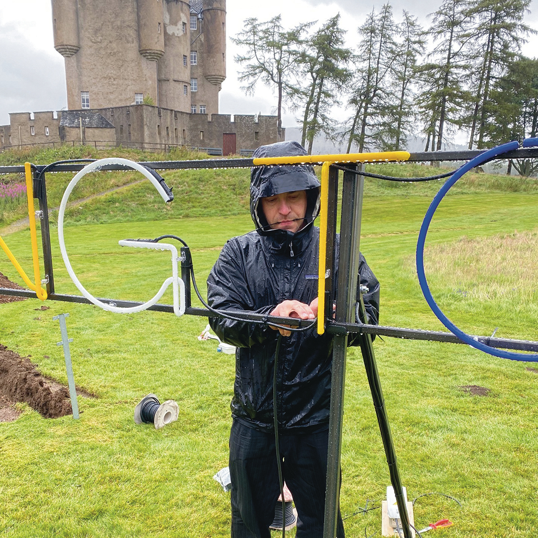 Richard Wheater working on his installation for Turner Prize winning artist Martin Creed at Braemar Castle