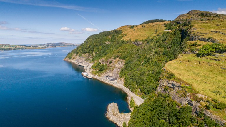 a coastline and the sea