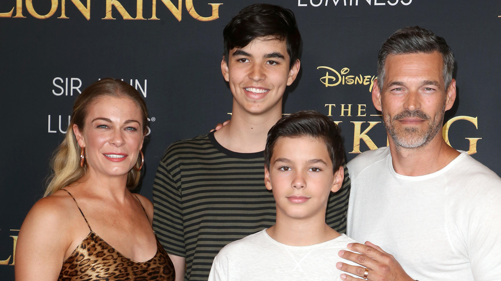 2019 - LeAnn Rimes at The Lion King film premiere in Hollywood with husband Eddie Cibrian and her two stepsons.