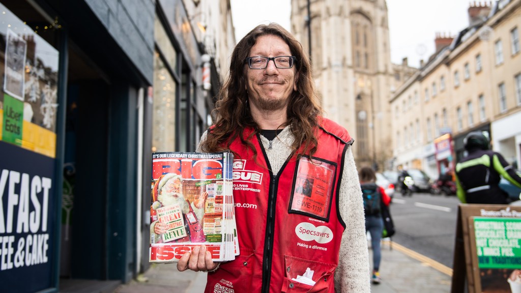 Big Issue vendor Jack Osbourne-Richardson