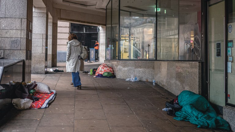 Rough sleeping in the Strand, London