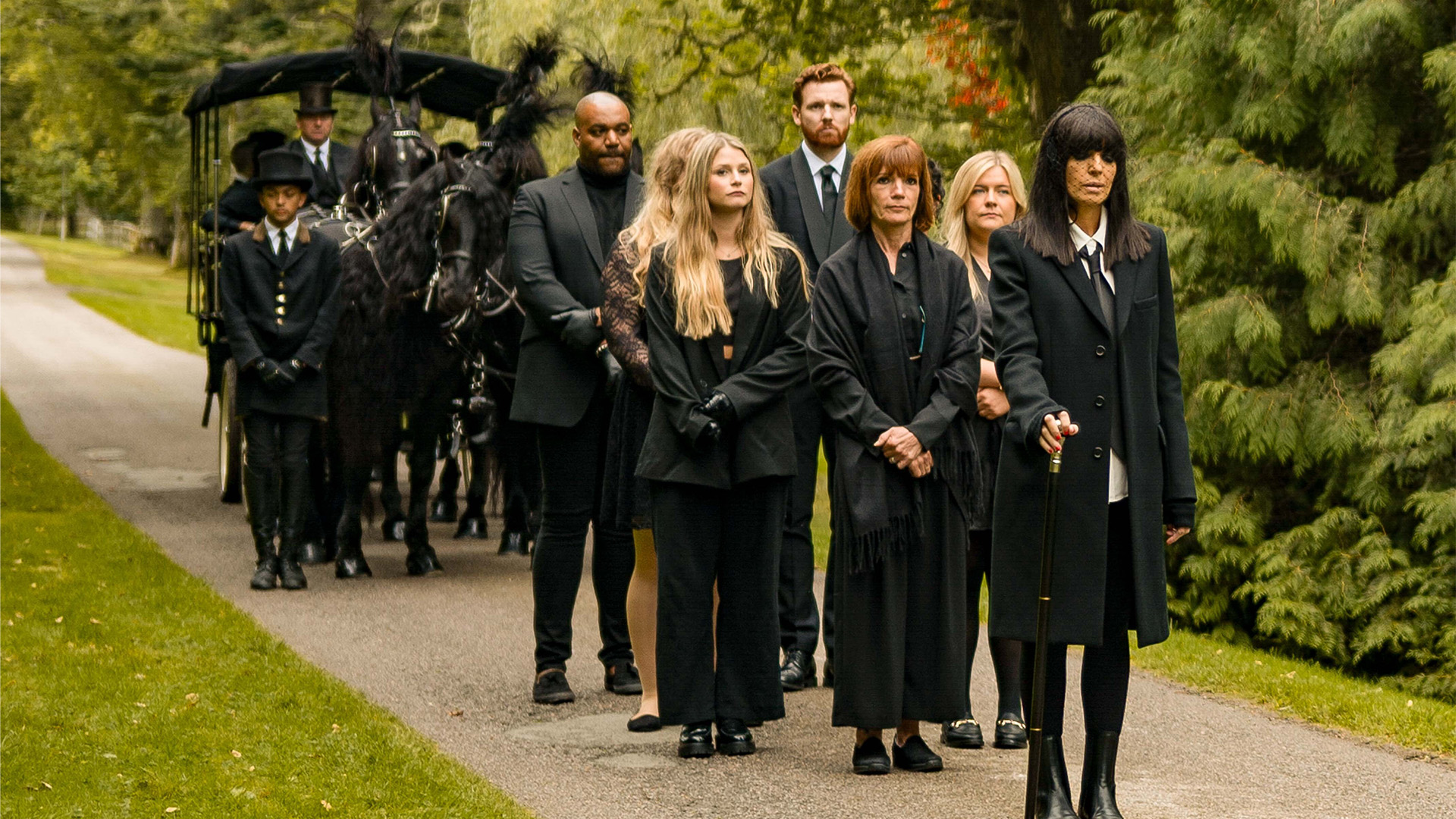 Claudia Winkleman leads Diane's funeral. The Traitors