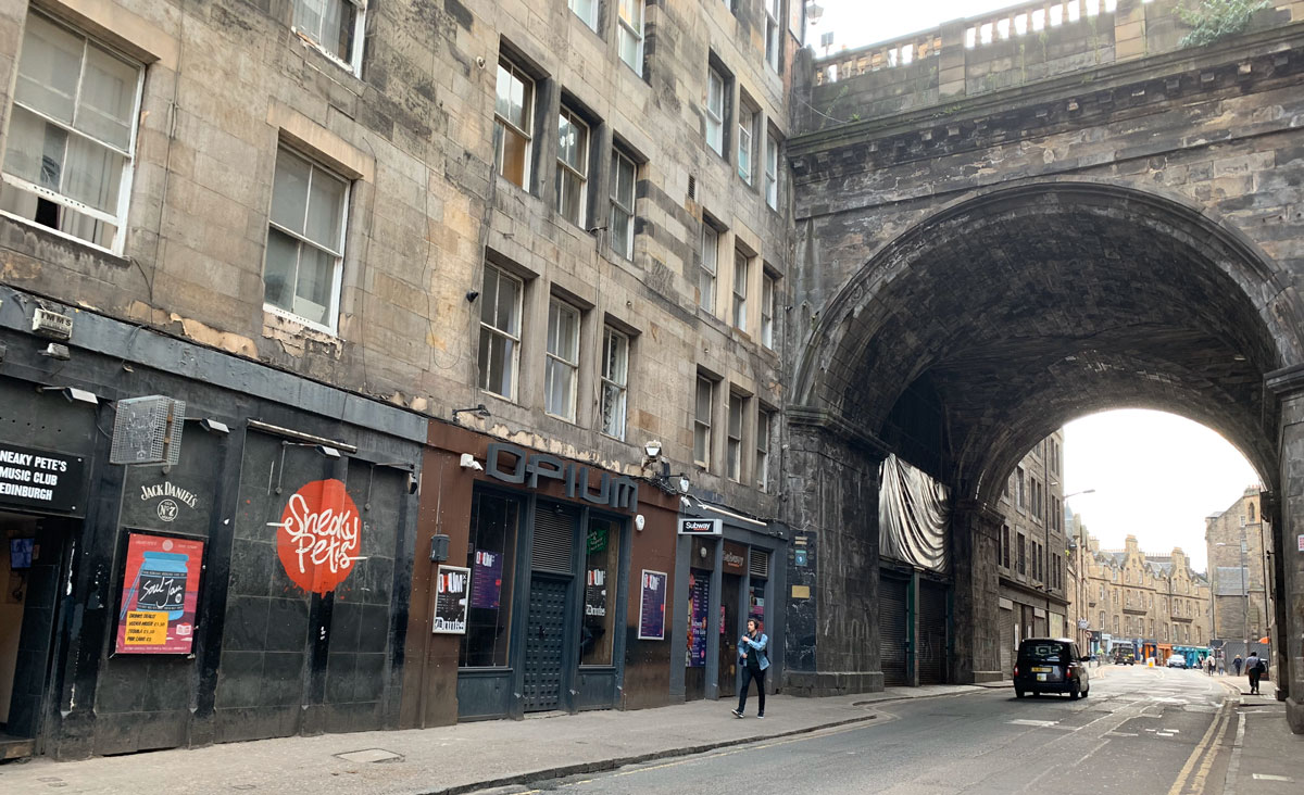 Sneaky Pete's from outside on Edinburgh Cowgate