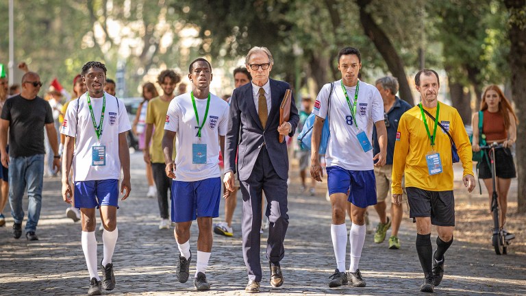 Bill Nighy and Micheal Ward in Netflix film The Beautiful Game