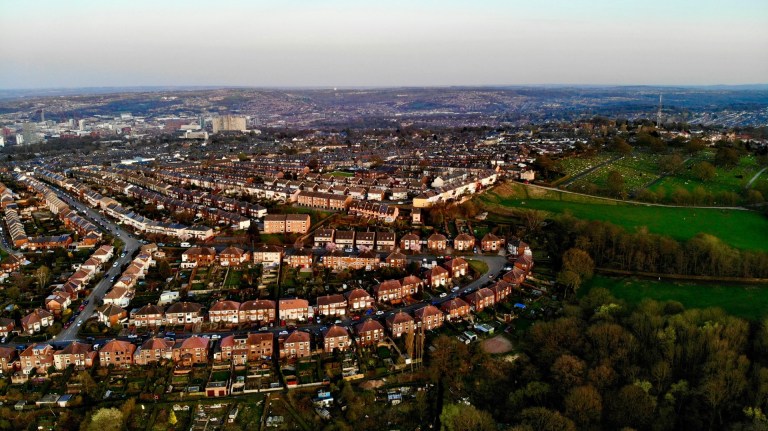 Aerial shot of social housing