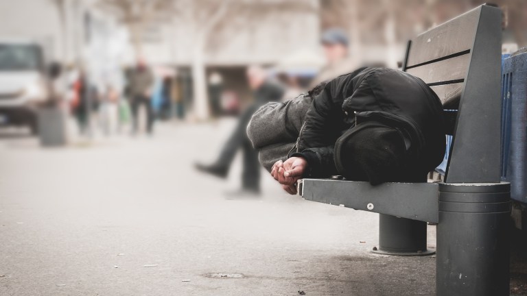 man experiencing homelessness