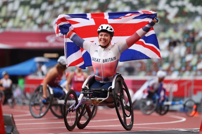 Hannah Cockroft during the Tokyo 2020 Paralympic Games at the National Stadium in Tokyo, Japan