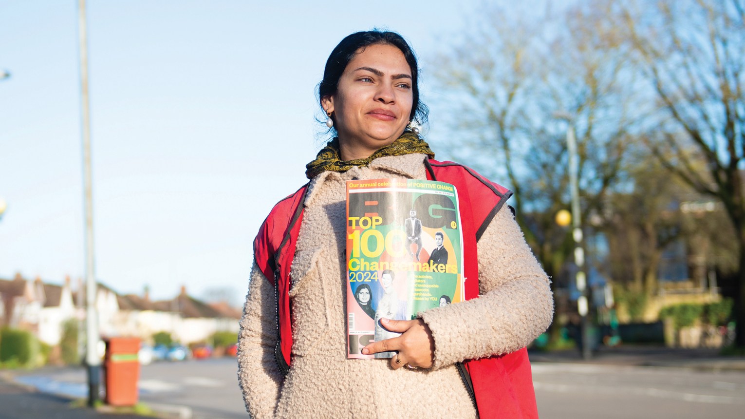 Big issue vendor Leventica Vasili