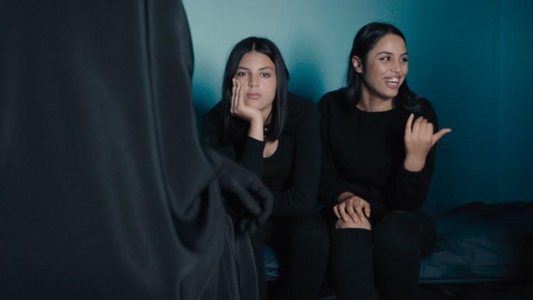 Sisters Tayssir and Eya, two of the subjects of the new film Four Daughters